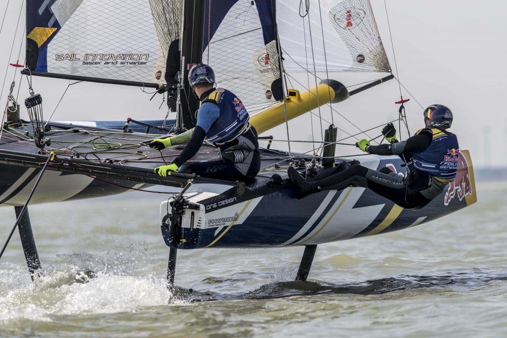 Foiling Generation is seen during a training session in Knokke-Heist, Belgium on August 18, 2016. // Jasper van Staveren / Red Bull Content Pool // P-20160818-00661 // Usage for editorial use only // Please go to www.redbullcontentpool.com for further information. //